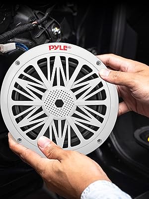 6.5 Inch Dual Marine Speakers - 2 Way Waterproof and Weather Resistant Outdoor Audio Stereo Sound