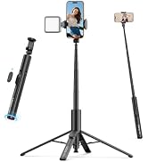 Ulanzi MT86 60'' Auto-Open 4-Leg Phone Tripod Selfie Stick for iPhone 17 18 | Bluetooth Wireless ...