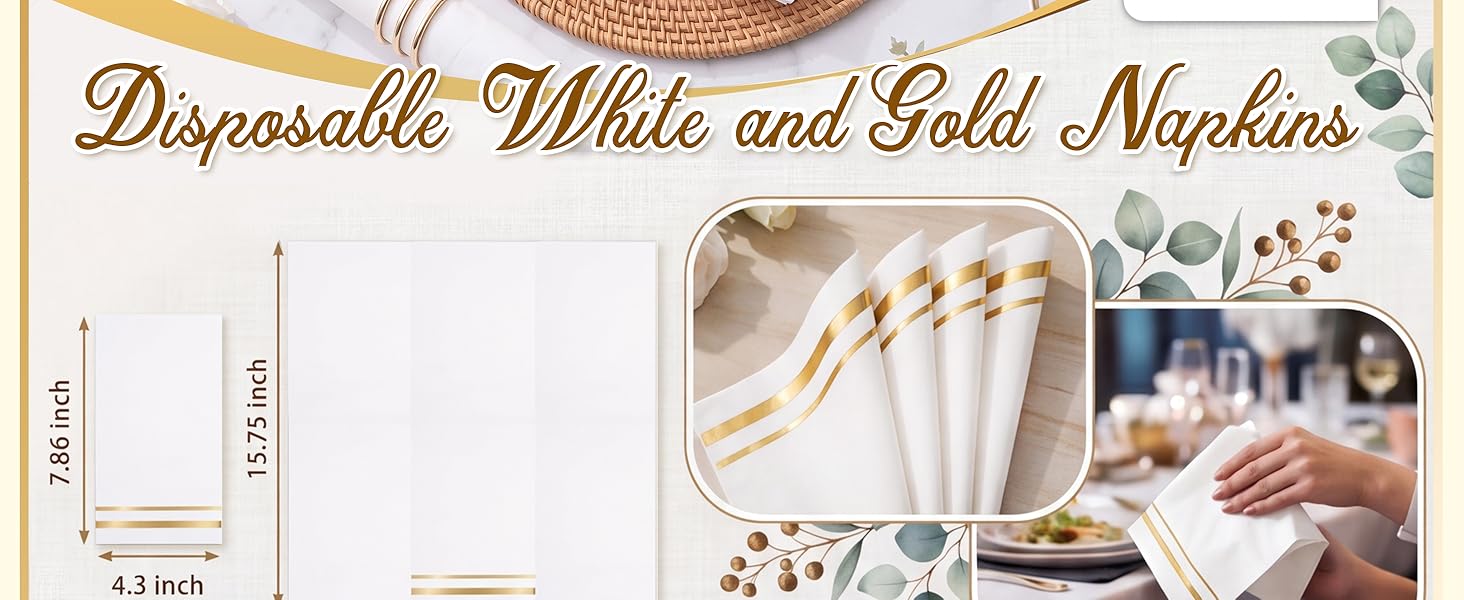 Gold Paper Napkins Disposable