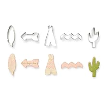 southwest cookie cutter set; stainless steel cookie cutter set; set of 5 cookie cutters