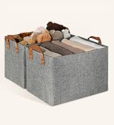GRANNY SAYS Closet Storage Organizer Bins with Metal Frame - Large 2-Pack Storage Baskets for She...