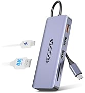 USB C Hub, 7 Ports USB C MultiPort Adapter for MacBook Pro/Air, Type C to HDMI Dongle with 4K HDM...