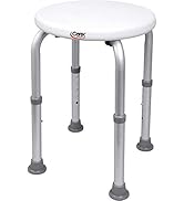 Carex Compact Shower Stool - Adjustable Height Bath Stool and Shower Seat - Aluminum Bath Seat Th...