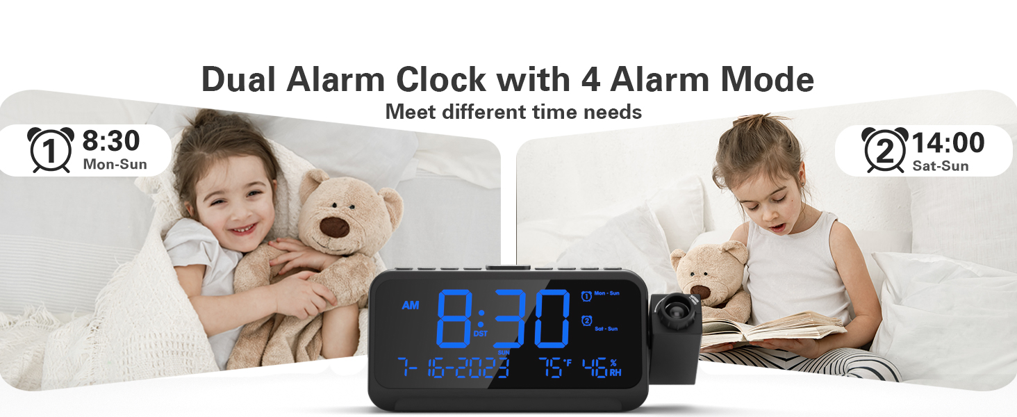 dual alarm clocks for bedrooms