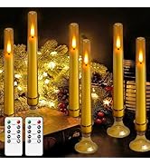 MUMCHASI Flameless Window Candles, Battery Operated Taper Candles, 6 Pcs Christmas LED Candles, A...