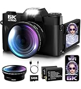 6K Digital Camera for Photography Autofocus, 2026 Upgraded 64MP WiFi Vlogging Camera for YouTube ...