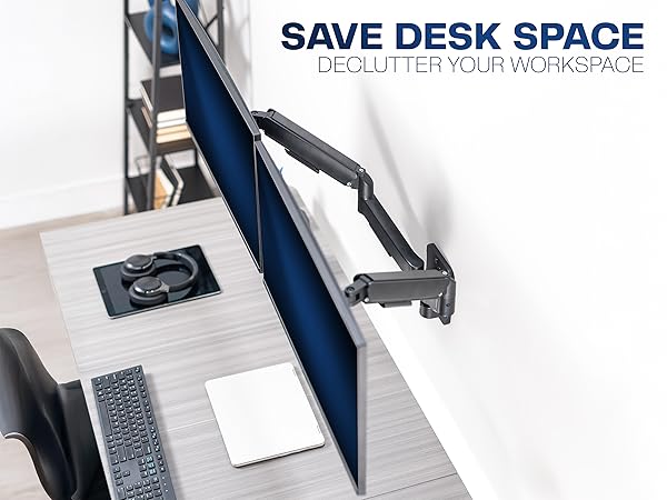 Mount your monitor on the wall and free up desk space.