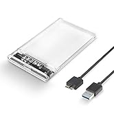 ANEXT 2.5 USB 3 External Hard Drive Enclosure, USB3.0 to SATA Portable Clear Hard Disk Case for 2...