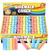 Toidgy 150 PCS Washable Sidewalk Chalks Set for Kids, 30 Packs in 5 Colors, Non-Toxic Jumbo Sidew...