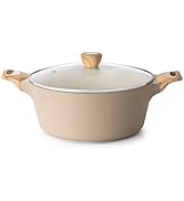 SENSARTE Ceramic Nonstick Stock Pot with Lid, 2.6/4.5/6.6 QT Soup Pot Casserole Pot, Non-toxic He...