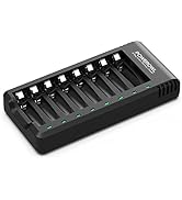 POWEROWL 8 Bay AA AAA Battery Charger, USB High-Speed Charging, Independent Slot, for Ni-MH Ni-CD...
