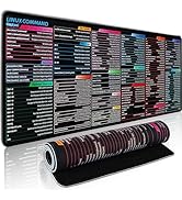 Linux Commands Line Sheet Mouse Pads for Desk, Large Linux Basics Shortcut XL Mousepad, 31.5”x11....