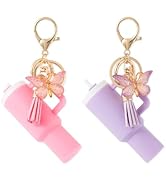 EIiovcnya Mini Tumbler Keychain Chapstick Holder, Stanley Cup Accessories,Cute Key Chains for Wom...