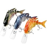 Rose Kuli Fishing Lures for Bass Trout Topwater Multi Jointed Swimbaits | Slow Sinking Bionic Swi...