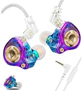 Wired Gaming Earbuds with Mic, 11mm Dynamic Driver HiFi in Ear Monitors, 3-Way Adjustable Tuning ...