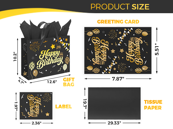 Black Birthday Gift Bag