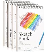 4 Pack Small Sketch Books, 5.5 x 8.5 Inch Mini Sketchbook, 68lb/100gsm Spiral Bound Small Sketch ...