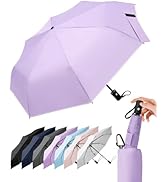 LILAC Compact Travel Windproof Umbrella, 43" Auto open/close Folding Quick Dry Umbrellas for Rain...
