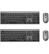 Wireless Mouse and Keyboard Combo, Silent Full-Size Computer Keyboard with Calculator Button, 240...