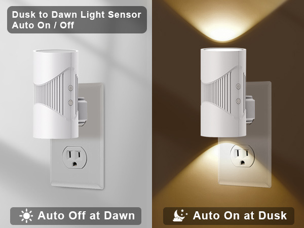 easuntec night light dusk to dawn light sensor auto on auto off white A+ mobile 003