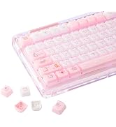 KiiBOOM Cute Cat Keycaps Set, Mao Profile, PBT/PC Keycap for MX Switches Mechanical Keyboard, Com...