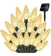Warm White C6 Solar Christmas Lights Outdoor, 22.64ft 50 LED Solar String lights Waterproof IP65,...