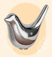 Ceramic Silver Birds Toilet Bolt Caps