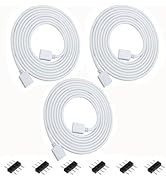 VIPMOON 3 Pack 2M 6.6ft 4pin RGB Extension Cable Connector for SMD 5050 3528 RGB LED Strip Light ...