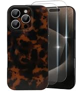 MYY Cute Phone Case for iPhone 15 Pro Case, [with 2X Screen Protector] Tortoise Shell Pattern Leo...