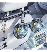 xuenair Car Fan for Backseat Kids Baby Dog, Dual Head Battery Powered Fan for Car Seat Headrest S...