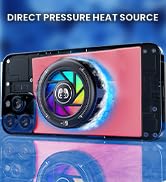 Phone Cooler for Gaming, Low Noise USB Cell Phone Cooler with Smart Temp Control, Phone Cooling F...