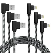 APFEN 3 Pack 10FT/3M [The Most Durable Cable] 90 Degree Charging Cable Extra Long Nylon Braided C...
