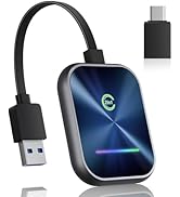 Wireless CarPlay Adapter for iPhone, 2 in 1 Wireless CarPlay and Android Auto Adapter Converts Fa...