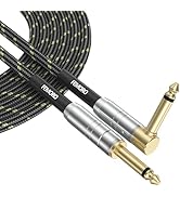 FEMORO Guitar Cables 10 ft 2 Pack, Instrument Cable Electric Guitar 22AWG Amp 1/4 Quarter Inch Co...