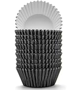200 Pcs Black Foil Cupcake Liners Standard Baking Cups Muffin Paper Cases