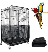 ASOCEA Extra Large Bird Cage Seed Catcher Guard Universal Birdcage Cover Nylon Mesh Net for Parro...