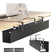 [Upgraded] Large Under Desk Cable Management Tray, Cinati Cable Management Under Desk No Drill, 2...