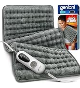 GENIANI Heating Pad for Back Pain &amp; Cramps Relief - Auto Shut Off, Machine Washable, Moist Heat P...