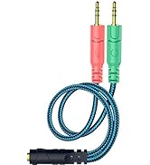 ENVEL Headphone and Microphone Splitter Cable for PC 3.5mm Jack Adapter Convertors 3.5mm Y Splitt...