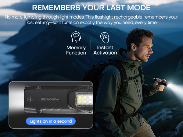 Flat edc flashlight rechargeable