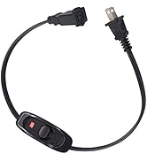 weideer Extension Cord with On/Off Switch 10A/125V 2 Outlet Polarized Power Cord 16AWG 2ft with L...