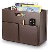 ABC life Magazine Holder Magazine Rack Floor, Stable Foldable PU Leather Newspaper Book Storage B...