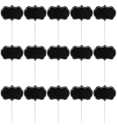 Toddmomy Cheese Markers 24Pcs Black Chalkboard Picks Chalkboard Sign Cake Cupcake Toppers Buffet ...