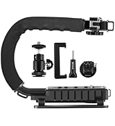 PULUZ U/C Shape Video Action Stabilizing Handle Grip Handheld Stabilizer Kit with Phone Clamp &amp; Q...