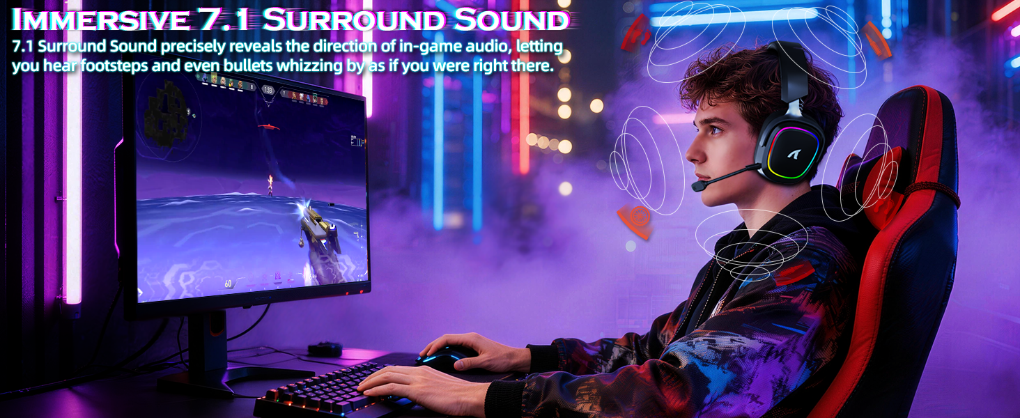 ATTACK SHARK G800 Wireless RGB Gaming Headset