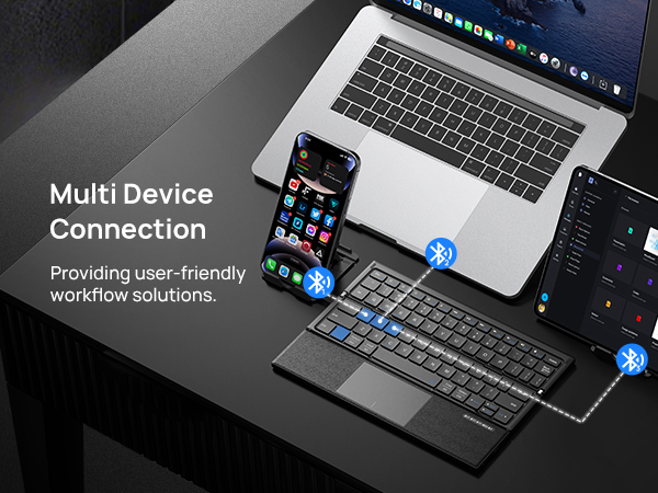 SODI Tri-Fold Bluetooth Keyboard with Touchpad