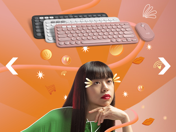 pebble keys 2 k380s wireless keyboard in graphite, rose, white