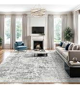 Soalmost Abstract Rug 8x10 Large Living Room Rugs Neutral Modern Washable Area Rugs for Bedroom D...