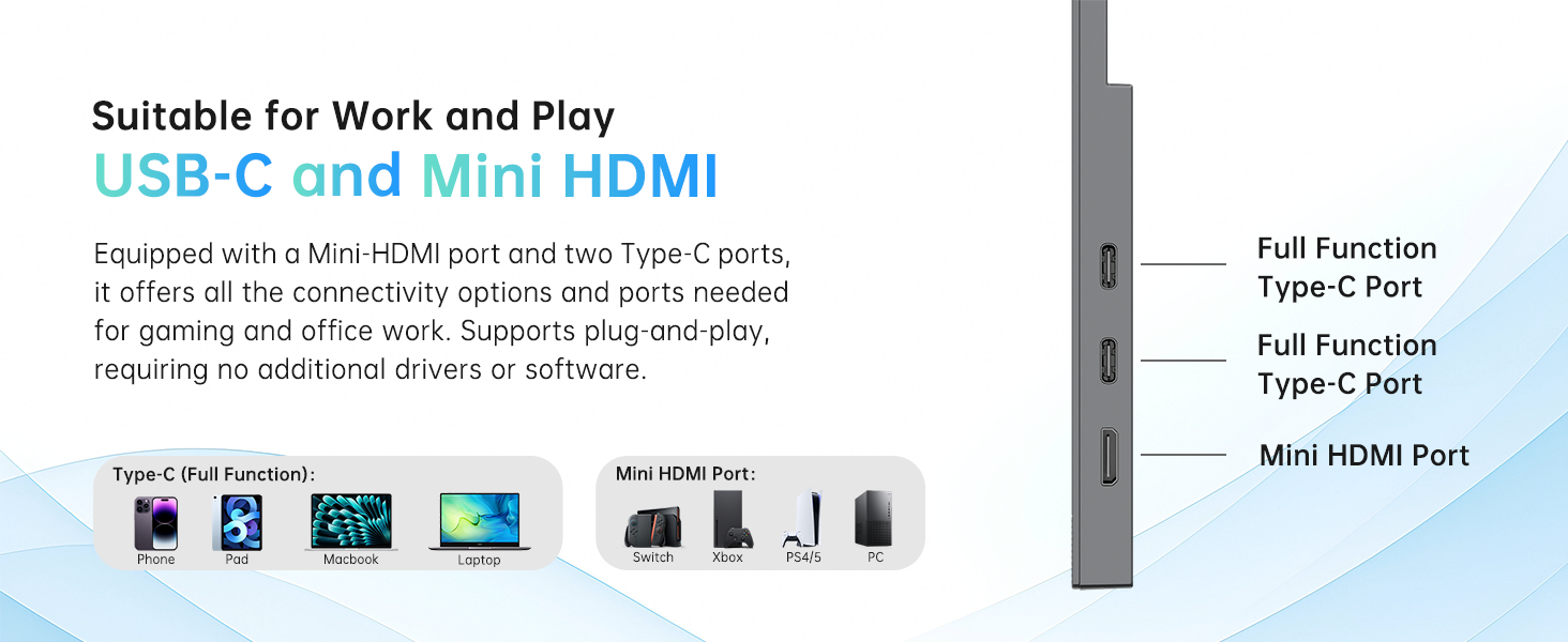USB-C and Mini HDMI