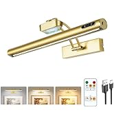 Magnetic Wireless Picture Light Rechargeable Battery Operated with Remote/Touch Control/Timer, An...